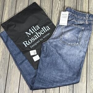 Mila Rosabella Sweatpant Jeans‎ Wide Leg Denim Look Comfort Casual Trendy Sz M